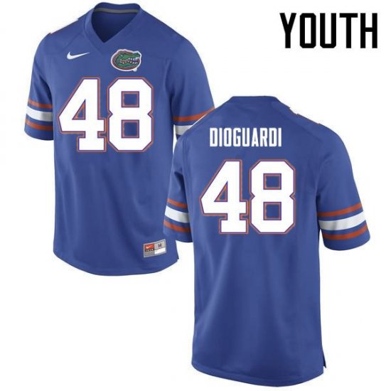 Youth Florida Gators #48 Brett DioGuardi NCAA Nike Blue Authentic Stitched College Football Jersey HXU2662LY